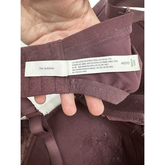 Auden Womens Bra Size 46DD Purple Floral Lacy The Sublime Adjustable - Picture 5 of 9
